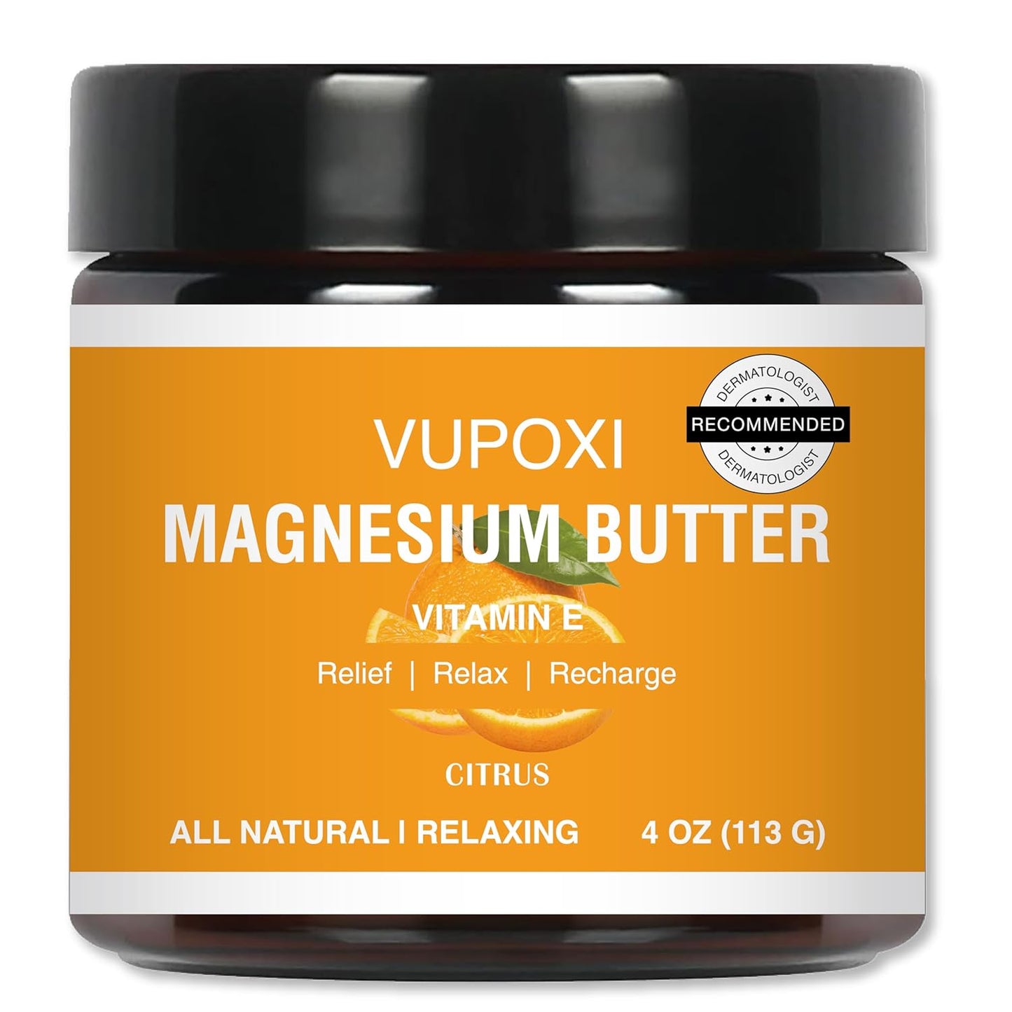 Magnesium Cream for Sleep & Muscle Relief - Soothing Topical Lotion with Vitamin E & Shea Butter | 4 fl oz, Citrus Scent
