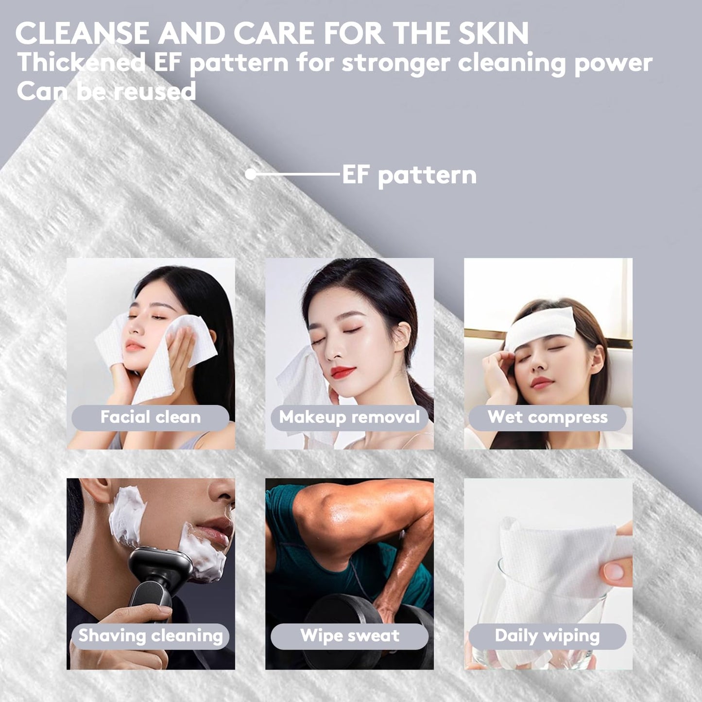 RGBB Clean Face Towels 10"×12", Disposable, Ultra-Absorbent, Hypoallergenic & Soft Makeup Remover Dry Wipes, Pamper Your Face, Hygienic Towelettes, for All Skin Types（200 Count）
