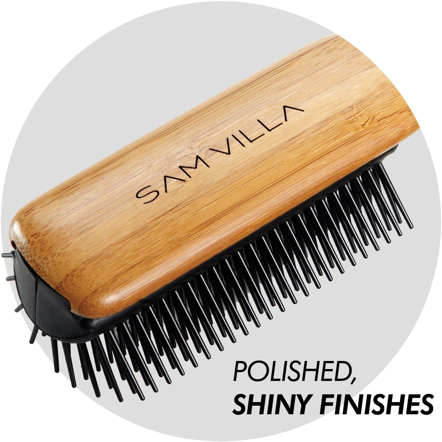 Sam Villa 9-Row Brush With Bamboo Hair Brush Detangler