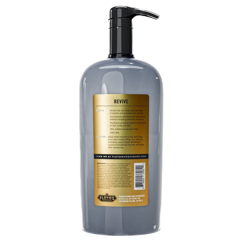 Floyd's 99 Revive 3 in 1 Men's Body Wash - Men's Shampoo, Body Wash, & Face Wash All-in One - Triple Action Formula - Moisturizing - 33 oz.