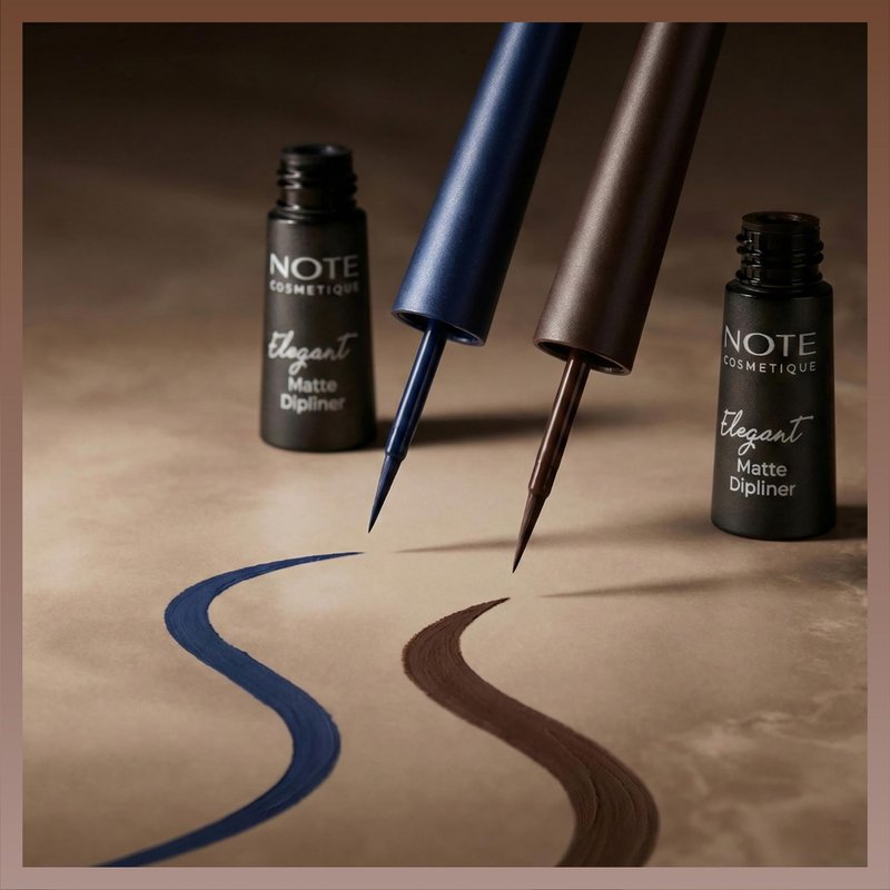 NOTE Cosmetique Elegant Matte Dipliner - Smudgeproof Liquid Eyeliner with Felt Tip - Waterproof Eyeliner - 02 Coffe Brown - 0.085 oz