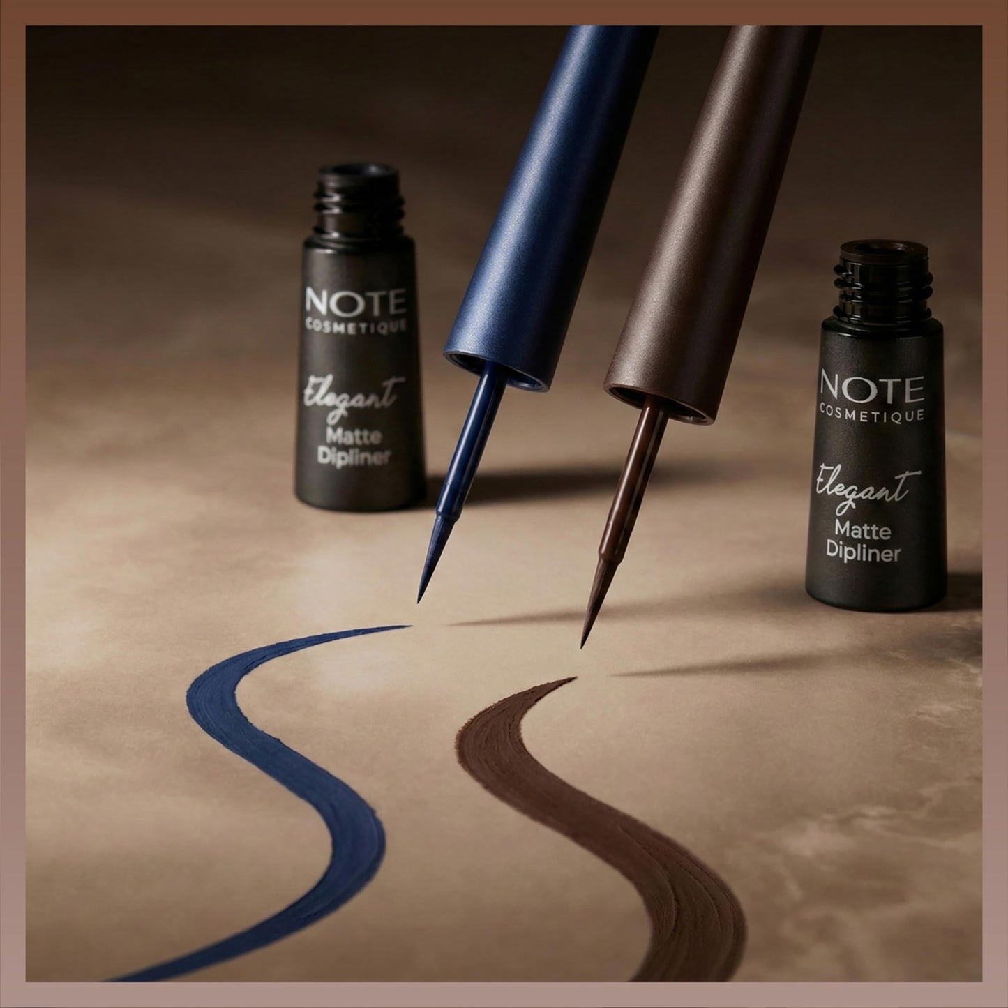 NOTE Cosmetique Elegant Matte Dipliner - Smudgeproof Liquid Eyeliner with Felt Tip - Waterproof Eyeliner - 02 Coffe Brown - 0.085 oz
