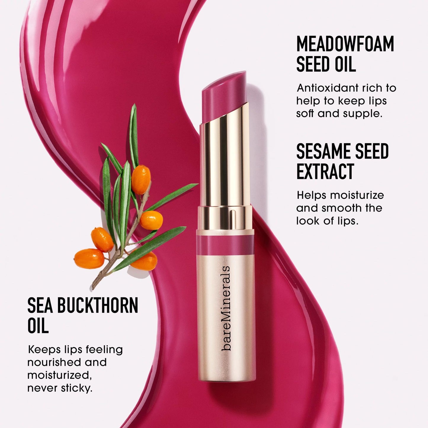bareMinerals Dewy Lip Gloss-Balm, Affection, Vegan, Cruelty-Free & Dermatologist-Tested