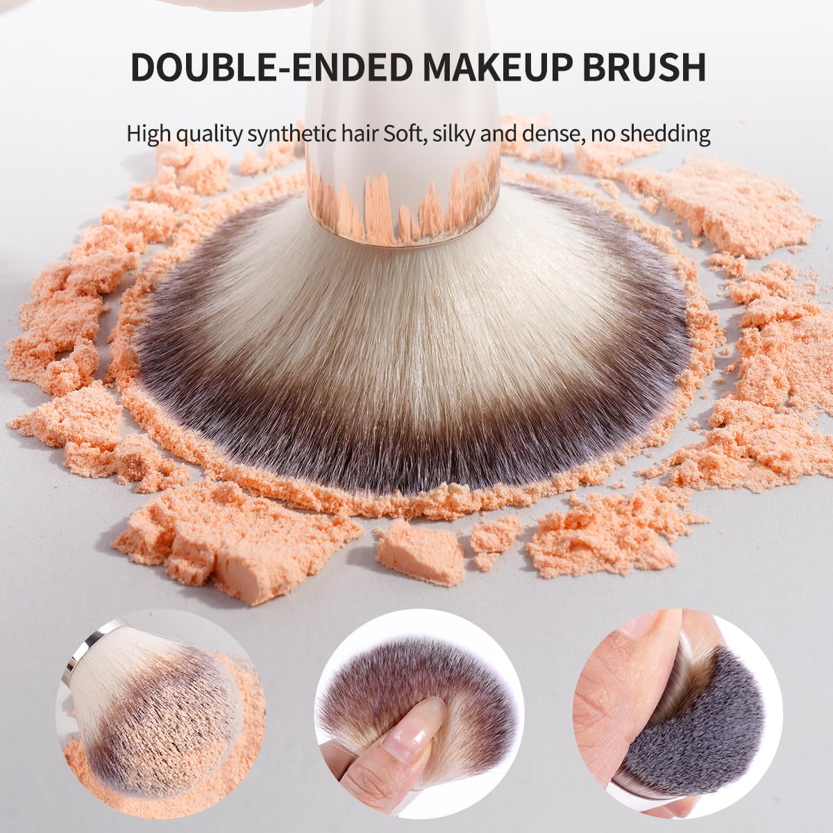 Makeup Brush Set - 20 PCS Double-Ended Kabuki & Foundation Brushes | Gold Case for Blending & Contouring