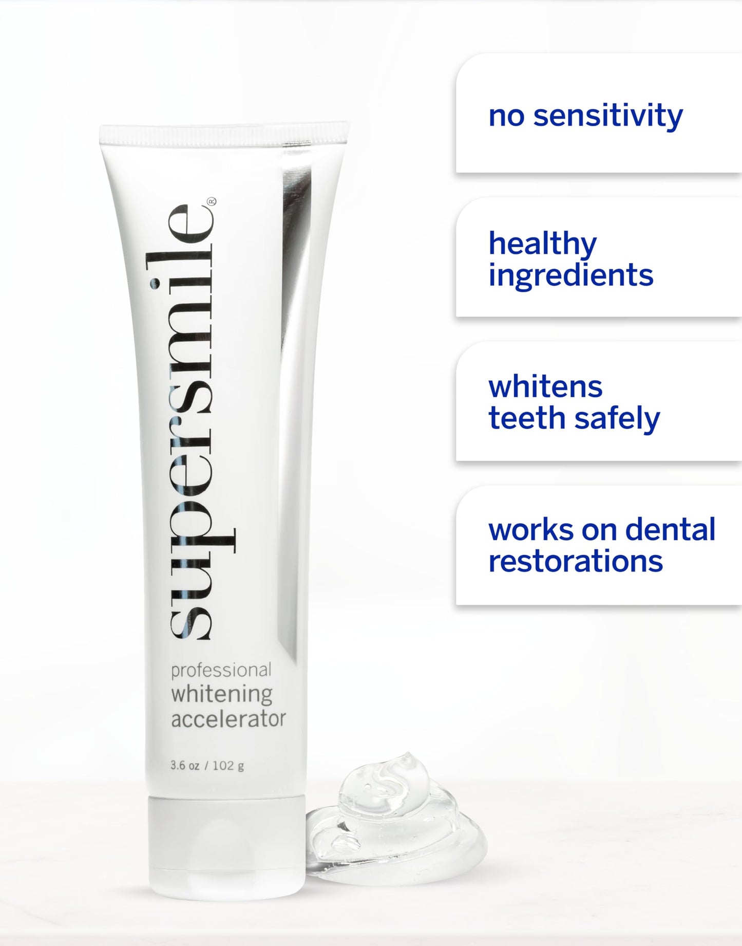 Supersmile Professional Whitening Accelerator - Powerful Whitening without Sensitivity - Safe and Effective on Dental Restorations (3.6 Oz)