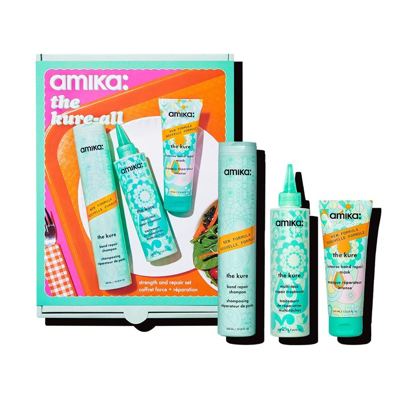 Amika Kure-All Strength & Repair Set - Nourishing Hair Treatment for Damaged Hair
