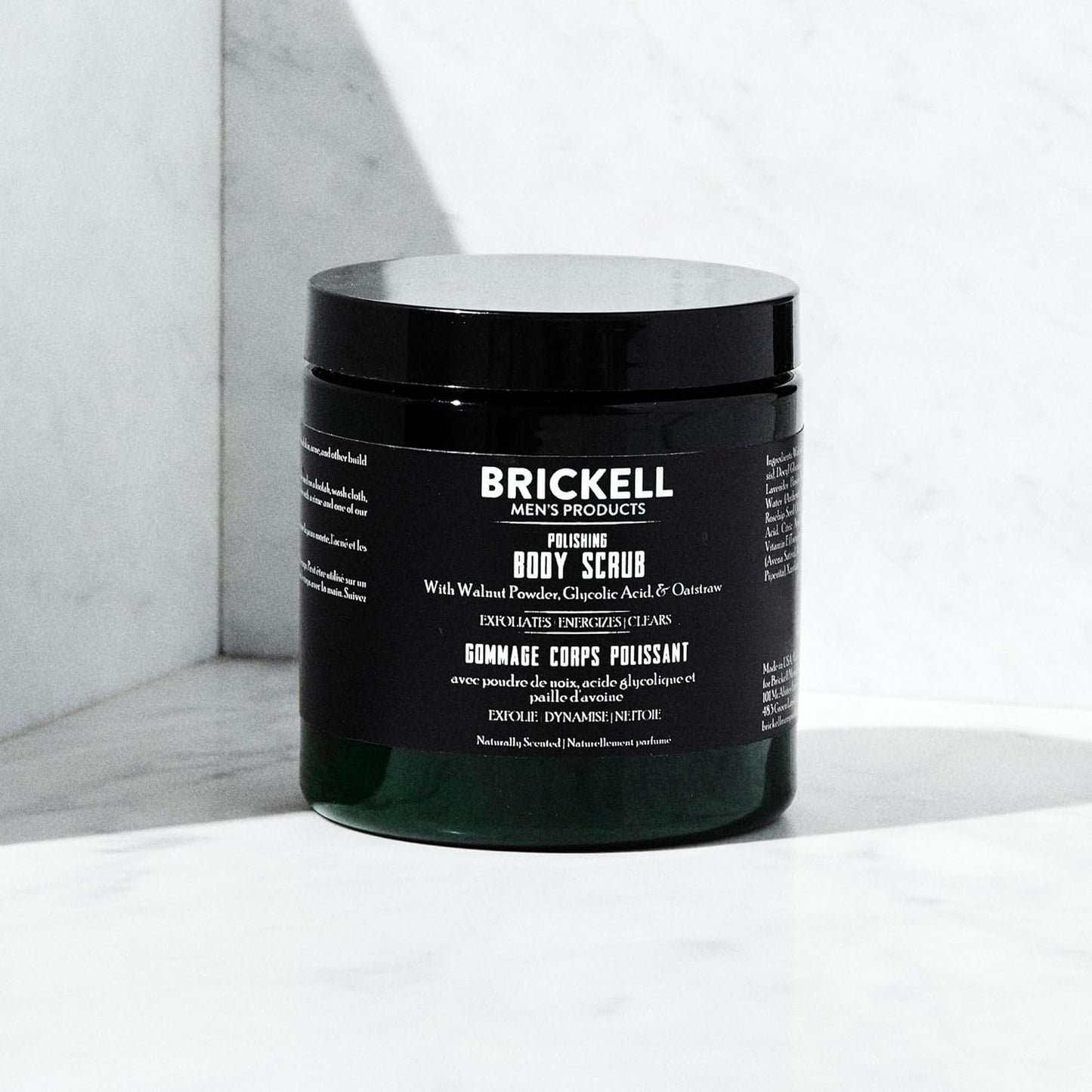 Brickell Men's Polishing Body Scrub - Natural Organic Exfoliator for Clear Skin | 8 oz