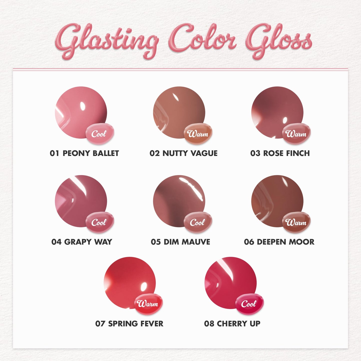 rom&nd GLASTING COLOR GLOSS 07 Spring Fever - K-Beauty Plumping Lip Gloss for Angel Ring High-Shine, Non-Sticky, Hydrated Lips | Long-Lasting, Soft Girl Aesthetic & Versatile Korean Makeup