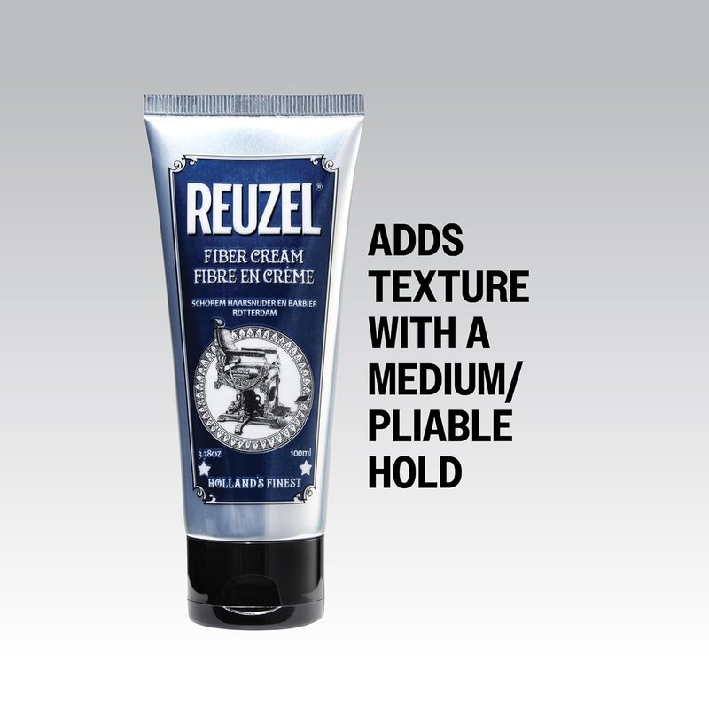 Reuzel Fiber Cream - Low Shine Hair Styling Cream for Strong Hold | 3.38 oz