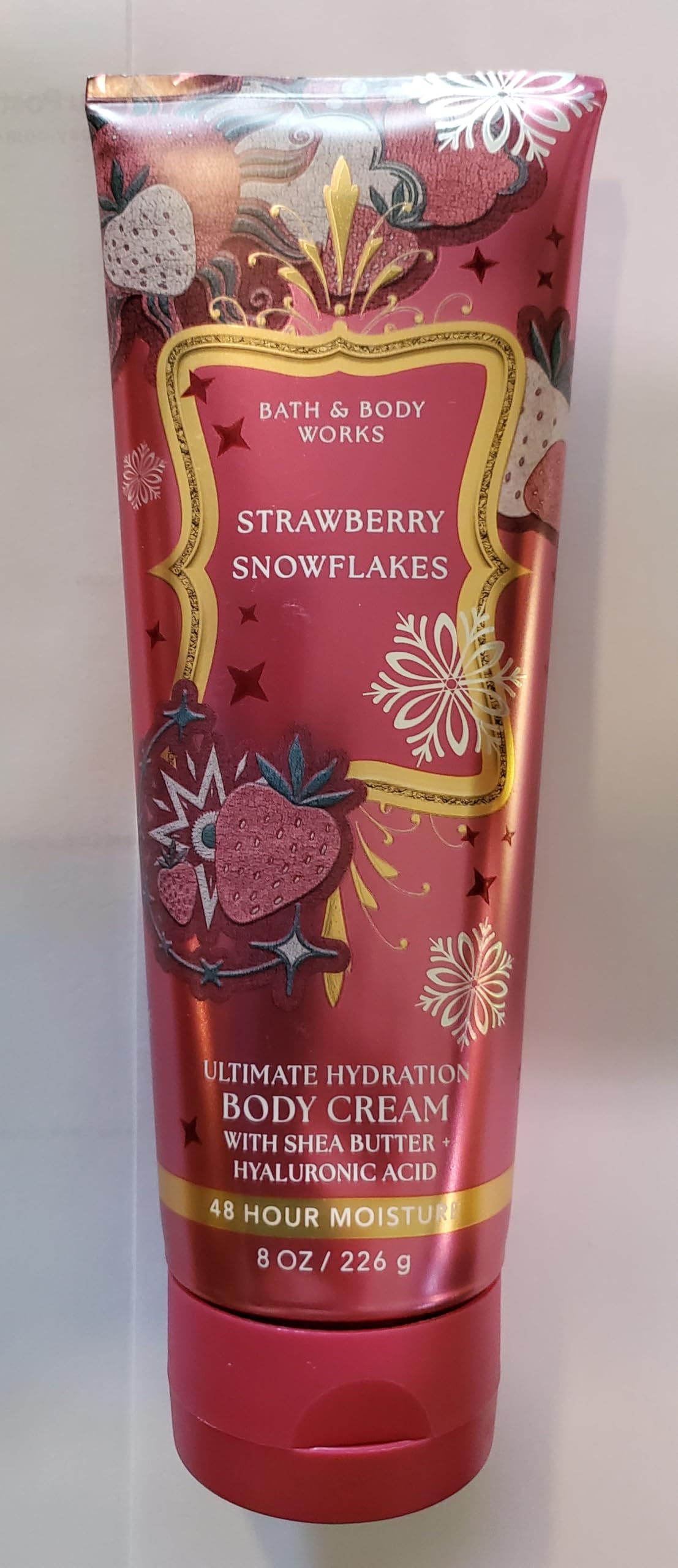 Bath & Body Works Women's Strawberry Snowflakes Body Gel Wash, Lotion and Ultimate Hydration Cream 3 Piece Set