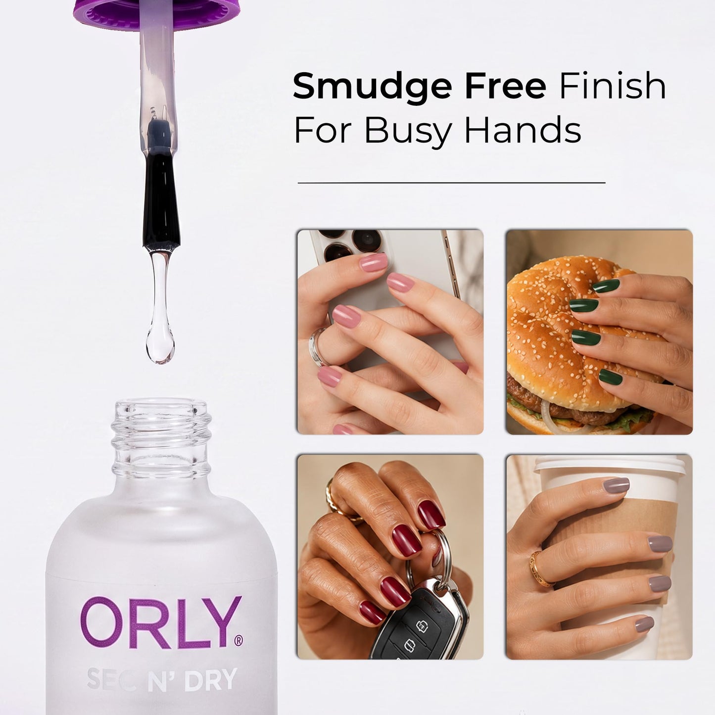 ORLY Sec’n Dry Quick Drying Topcoat | Smudge-Free, High Gloss Finish Nail Dryer | Long-Lasting, Chip-Resistant Protection | Vegan & Cruelty-Free Nail Polish Top Coat (9ml)