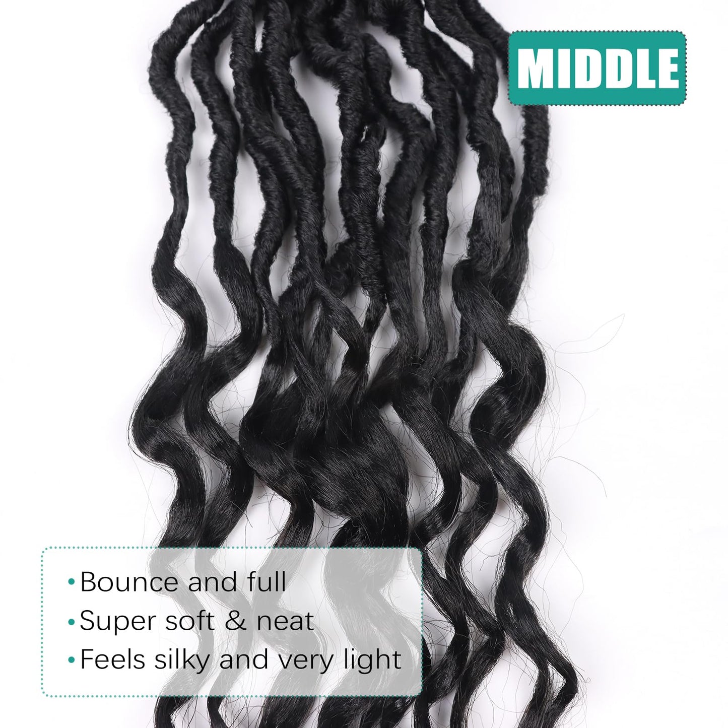 Crochet Hair for Black Women with Curly Ends 30 Inch 8 Packs Goddess Locs Crochet Hair Deep Soft Faux Locs Crochet Braids Pre Looped Curly Wavy Braiding Hair Extension(30 Inch, 1B)