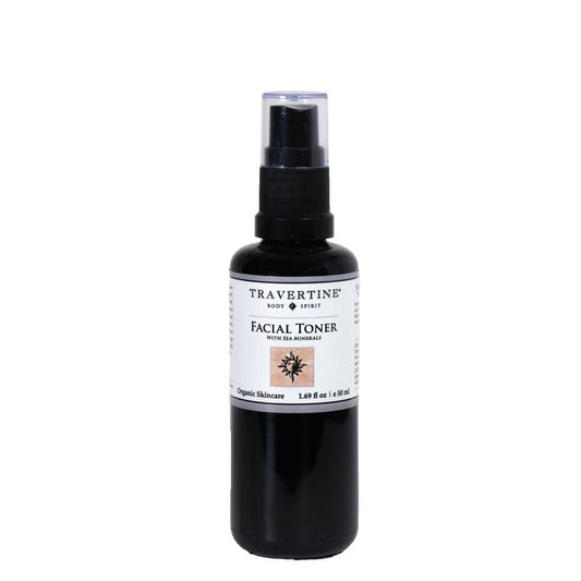 Travertine Spa Facial Toner with Sea Minerals | pH Balancing | Vitamins B C E | Soothes Irritated Skin | Reduce Pore Size | for Men and Women