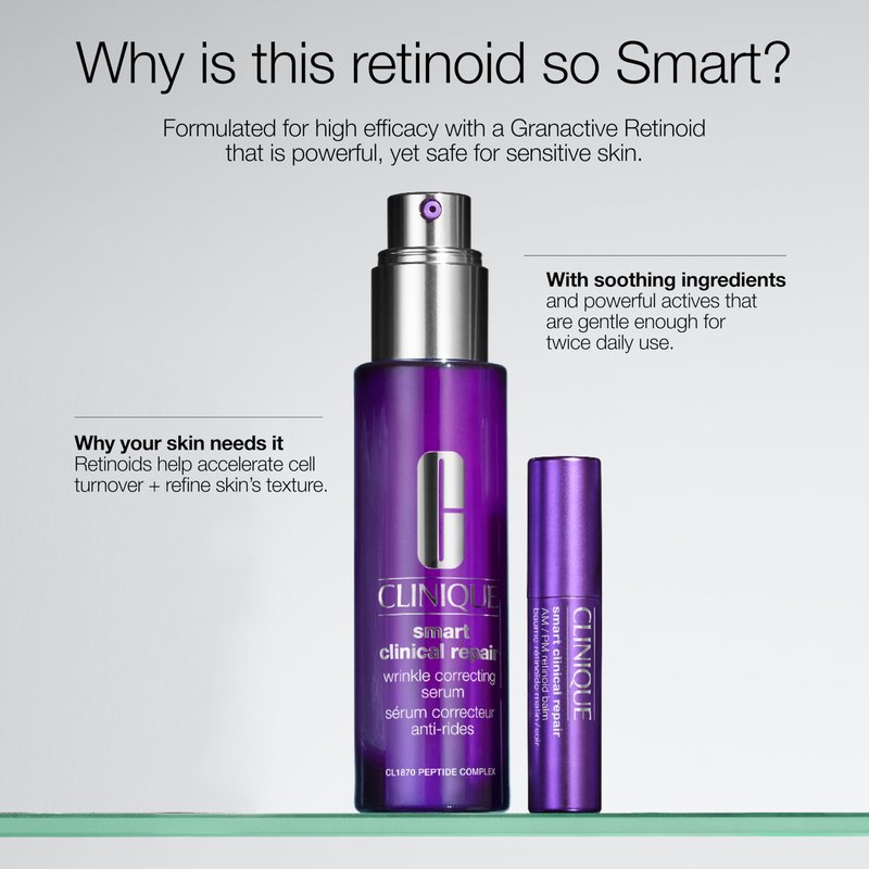 Clinique Smart Clinical Repair AM/PM Retinoid Balm With Hyaluronic Acid For All Skin Types | Softens + Plumps Fine Lines | Safe For Sensitive Skin, 0.11 Ounce