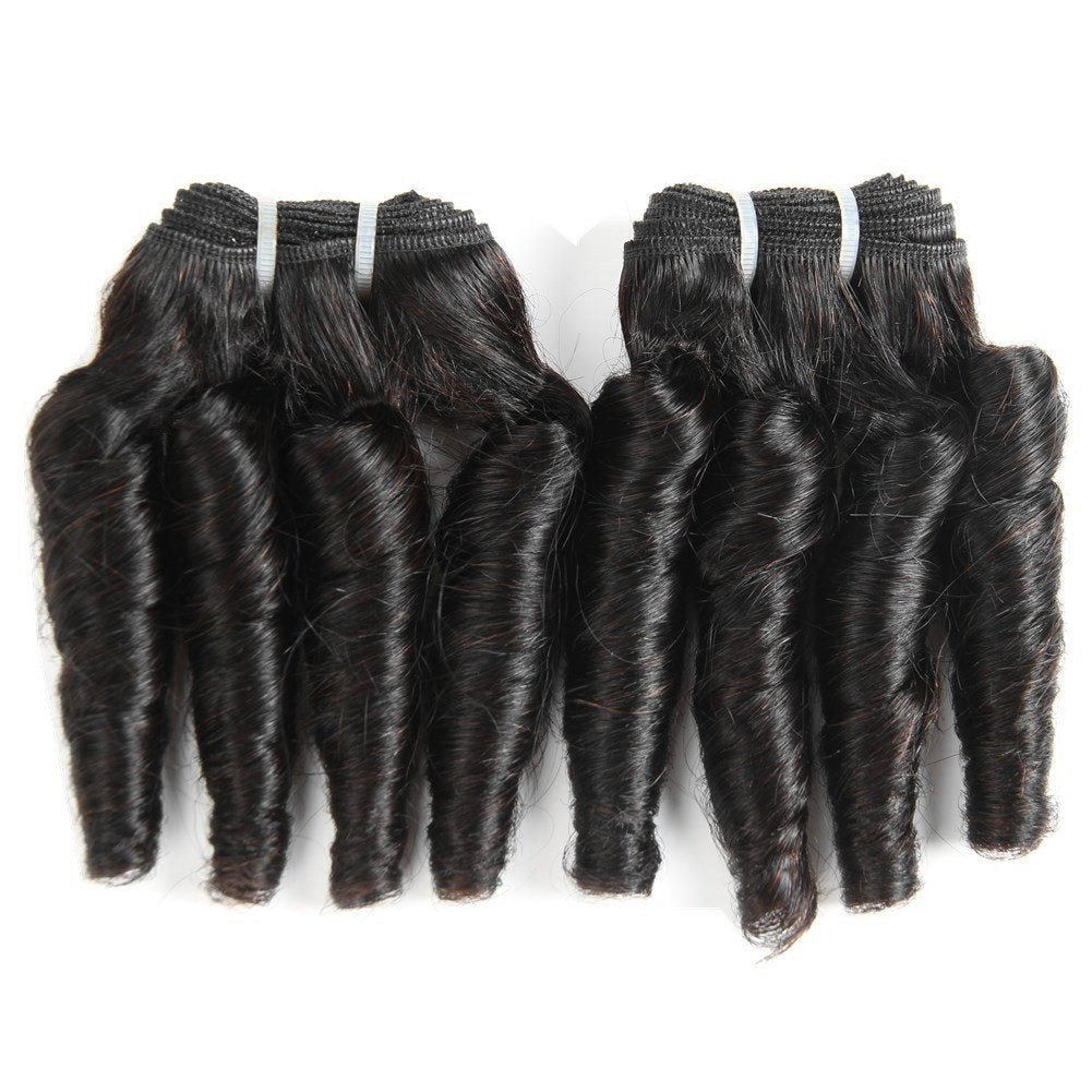 Molefi Brazilian Virgin Funmi Hair Bundles burmese curly bundles human hair 5 Bundles Short Curly Weave 9A Unprocessed Brazilian Human Hair Extensions 50g/pc Full Head Natural Color (8 8 8 8 8 inch)