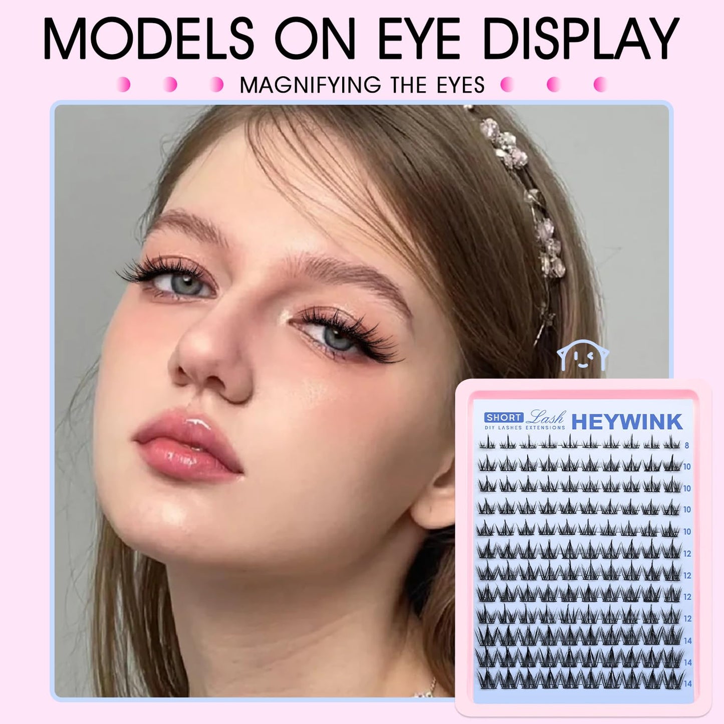 Manga Lash Clusters Kit Natural Lashes Clusters Short 8-14mm CC Curvature Lash Extension Kit Eyelash Extension Wispy Lash Clusters Individual Lash Wispy Eyelashes Clusters(Manga Short Kit)