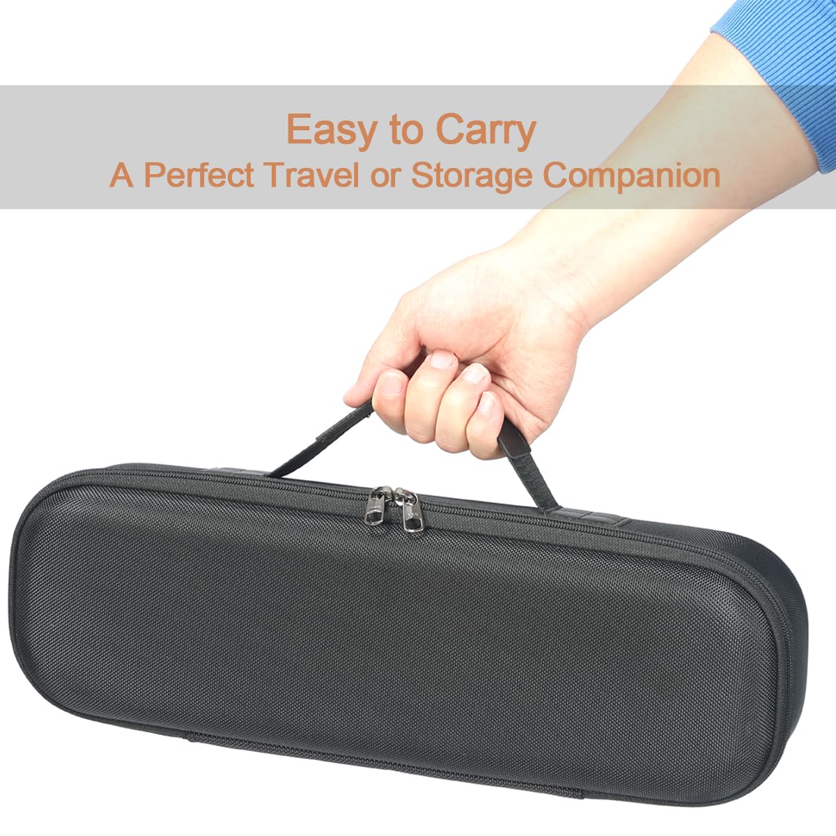 RAIACE Hard Storage Case Compatible with dyson Airstrait Straightener, Travel Carrying Bag. (case only). - Black(Black Lining)