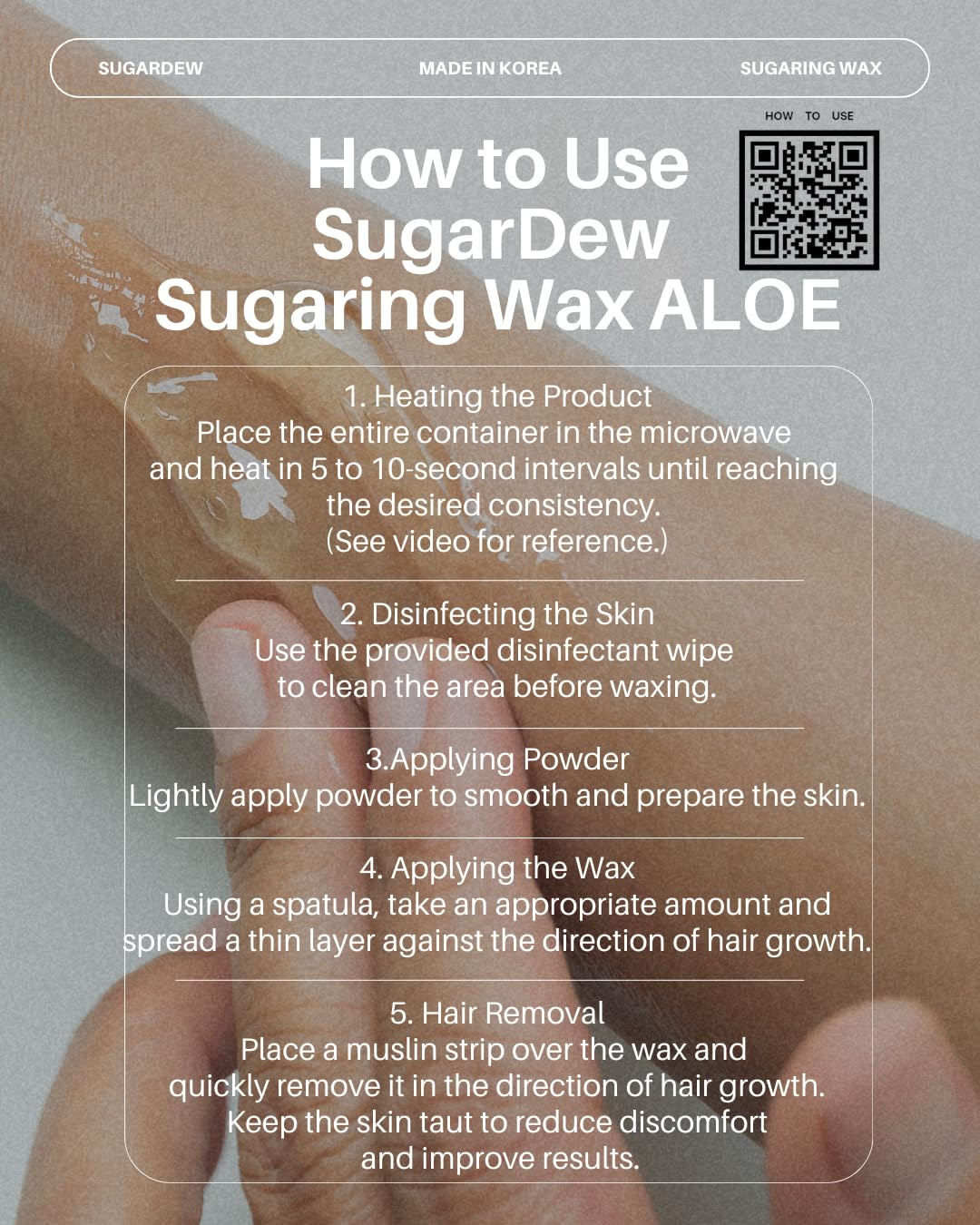 SugarDew Premium DIY Sugar Wax Kit with Aloe | Hair Removal for Legs, Arms, Face & Body | Made in Korea | 10.58oz All-in-One Set