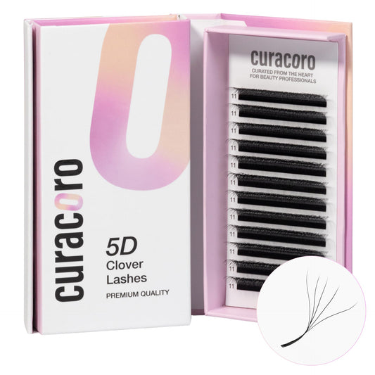 Curacoro 5D W-Shaped Clover Lash Extensions 0.07 D Curl 10mm