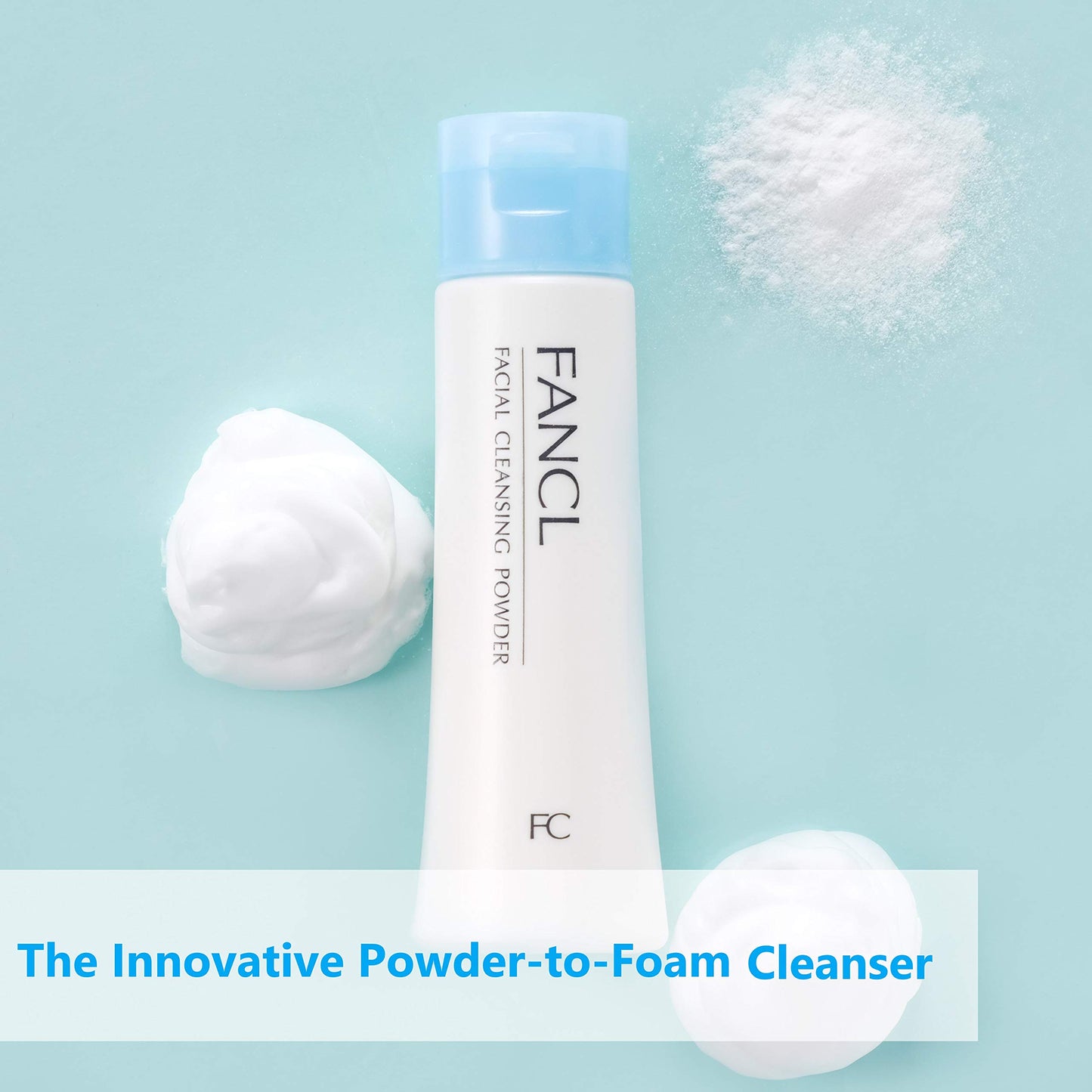 FANCL Facial Cleansing Powder & Foaming Net Set – Japanese Powder-to-Foam Cleanser with Agar & Rice Starch, Creates Rich Lather, Preservative-Free, Gentle Pore-Cleansing Starter Kit