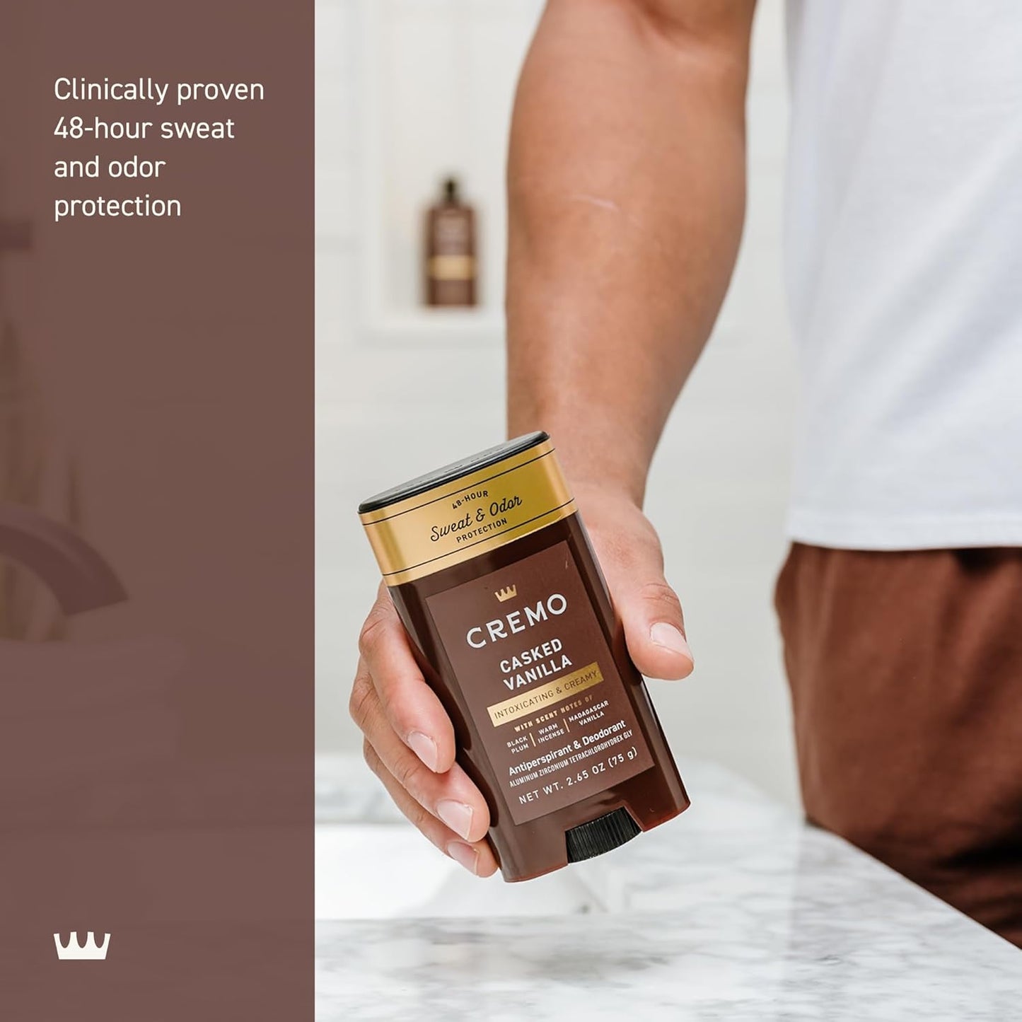 Cremo Deodorant for Men - 48-Hour Sweat & Odor Protection | Long-Lasting Freshness