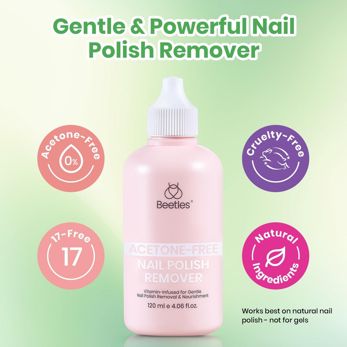 Beetles Nail Polish Remover for Quick Dry Nails Polish Natural Nails