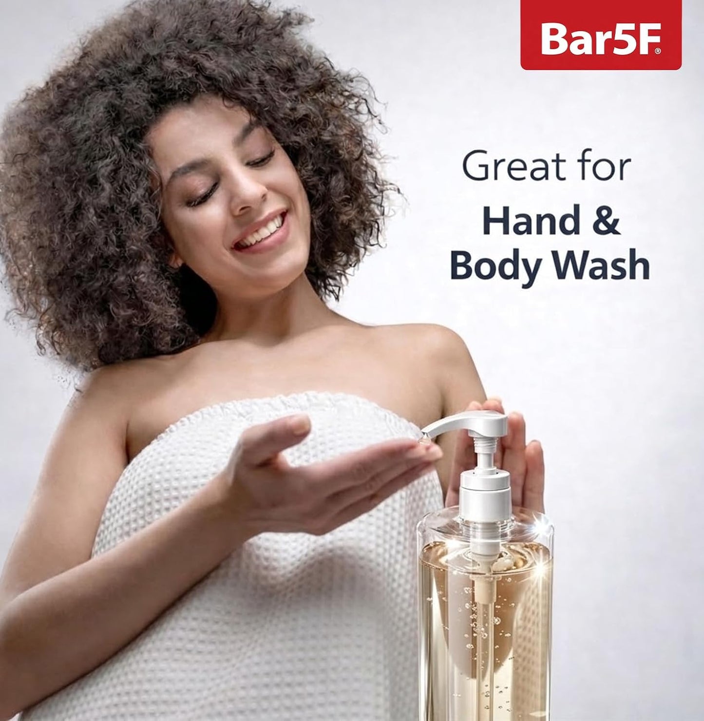 Bar5F Pump Bottle - 32-Ounce BPA-Free Clear Containers for Shampoo, Conditioner & Lotion | 2-Pack
