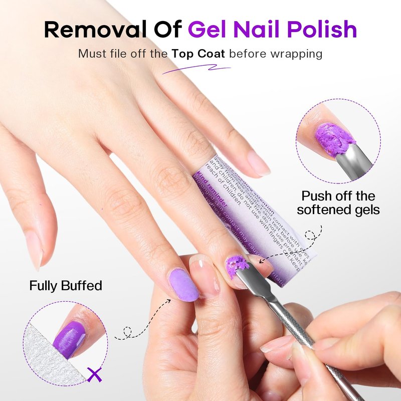 Glamonade Nail Polish Remover Pads: Acetone Gel Nail Polish Remover Wipes 50 PCS Professional Individually Wrapped Wet Wipes Rapidly Remove Gel/Fingernail Polish Travel Kit for Home & Salon Supplies