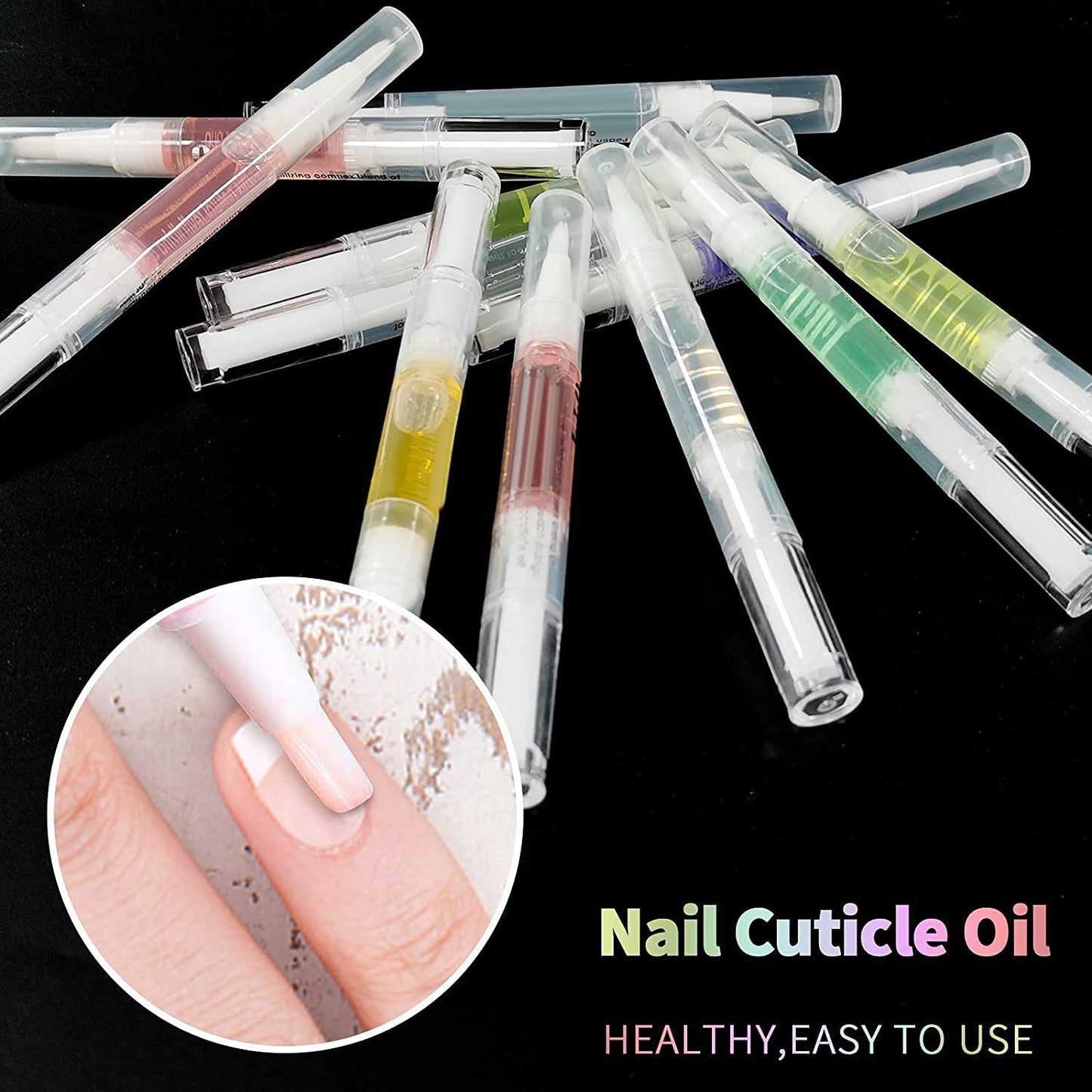 10pcs Cuticle Oil Pens Gel,Nail Oil Pen Nail Nourishment Polish for Nails Moist and Treatment,10Kinds of Fruity Smell Cuticle Revitalizer Oil Pen with Soft Brush,Nail Oil Manicure Repair The Cuticle,