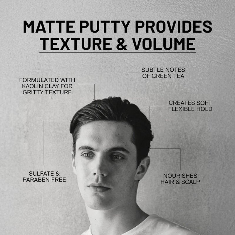 Fatboy Hair Perfect Putty - Kaolin Clay Styling Putty for Medium Hold & Volume | Matte Finish, 2.6 Oz