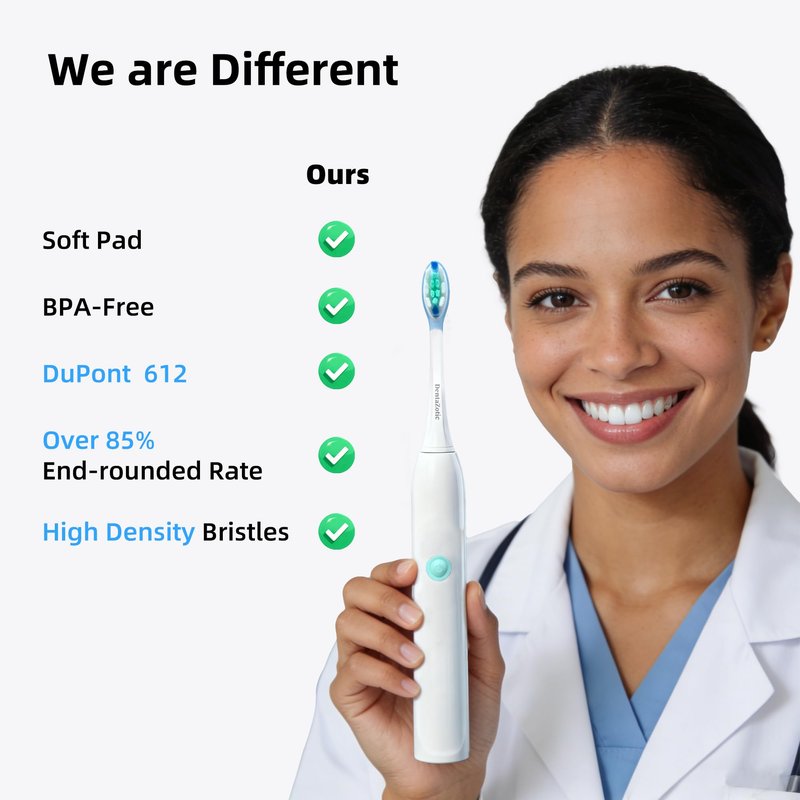 DentaZotic Plaque Control Replacement Heads for Philips Sonicare, Electric Toothbrush Replacement Heads for Adults, White 10 Pack