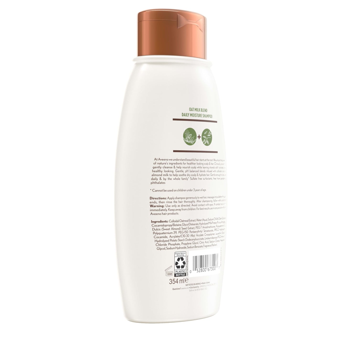 Aveeno Aveeno Sulfate-Free Shampoo for Color-Treated Hair Protection, Daily Strengthening & Moisturizing Shampoo, Paraben & Dye-Free