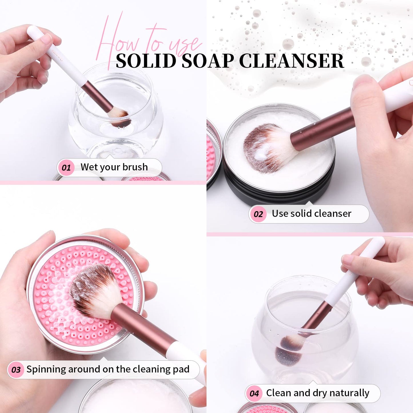 DUcare Makeup Brushes with Makeup Brush Solid Soap Cleanser