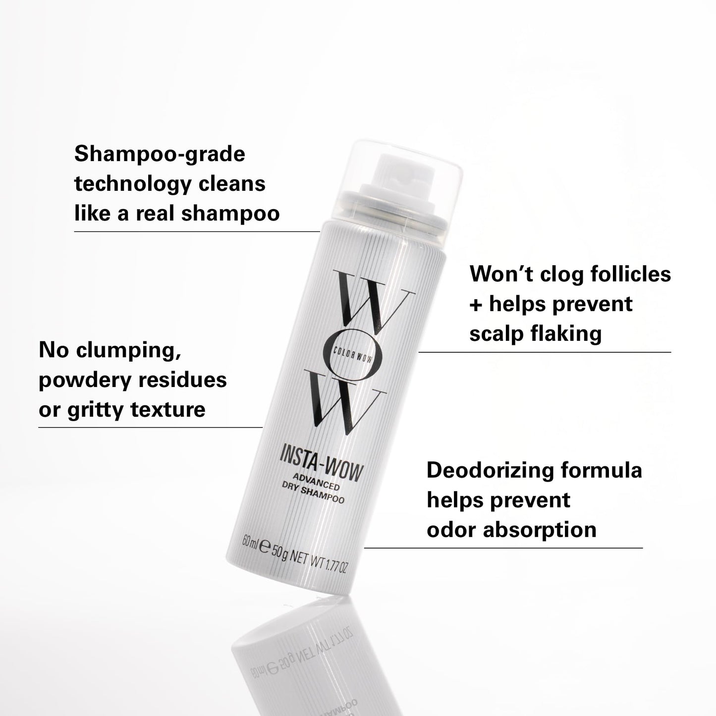 COLOR WOW Insta-WOW Advanced Dry Shampoo, Oil-Absorbing Cleansing Dry Shampoo with No Powdery Residue
