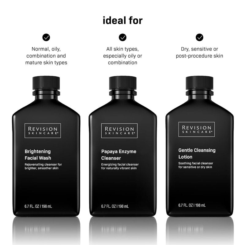 Revision Skincare Papaya Enzyme Cleanser - Energizing Facial Cleanser with Salicylic Acid | Soothing & Exfoliating Formula