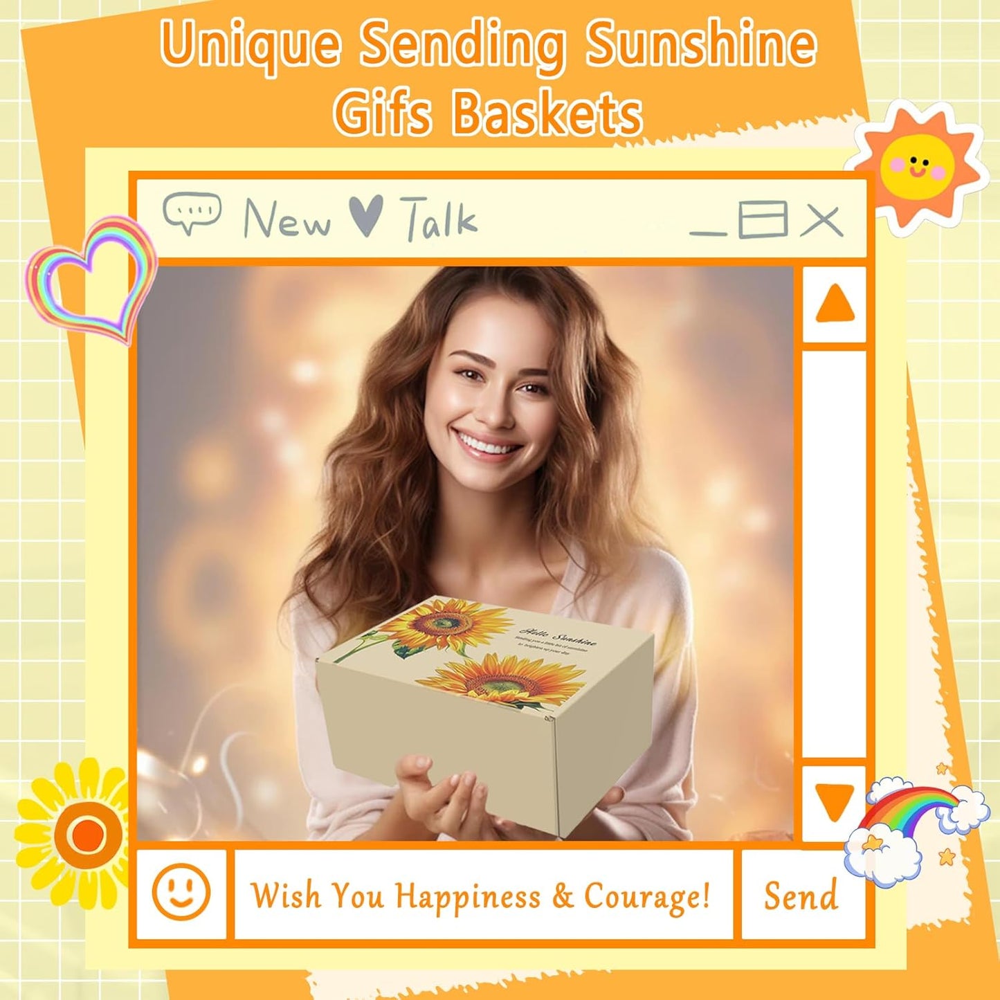 Get Well Soon Gift Basket - Unique Sunshine Care Package with Inspirational Sunflower | Healing Gifts for Women & Men