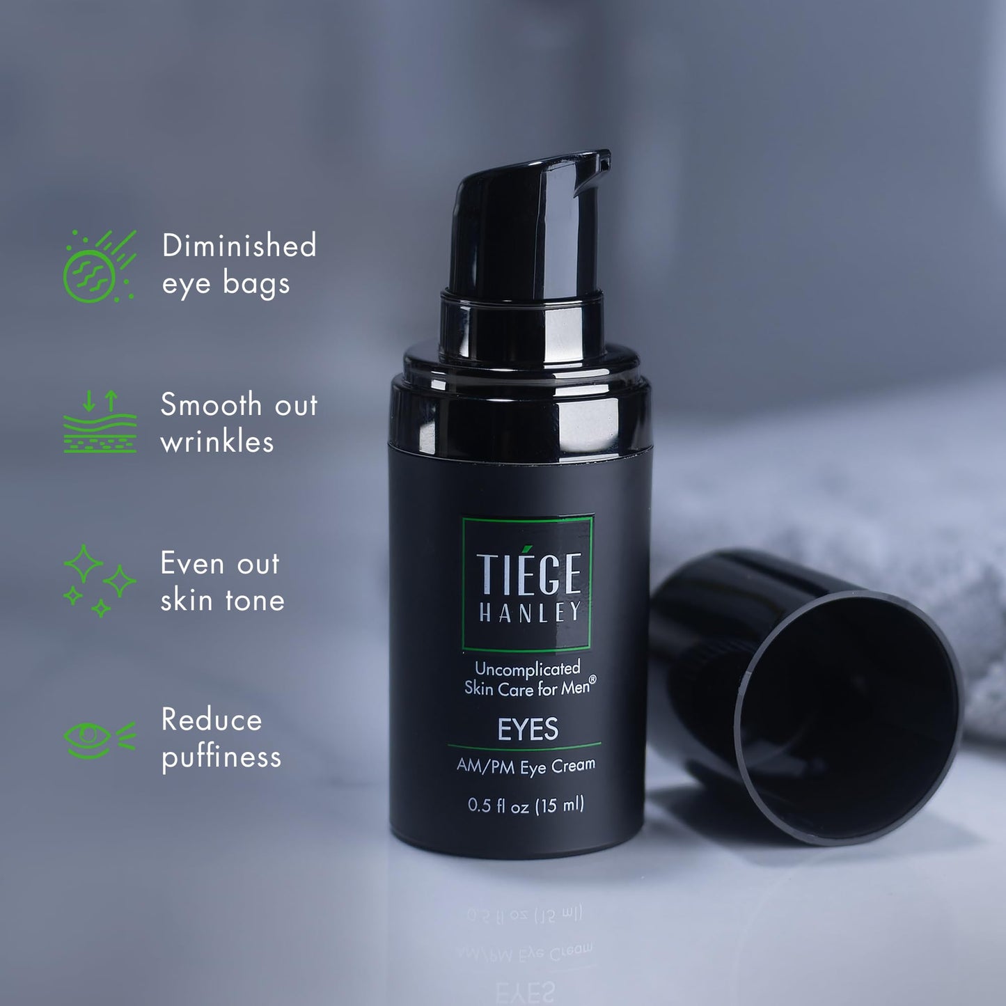 Tiege Hanley Mens Under Eye Cream for Dark Circles, EYES (2-Pack) - Eye Cream for Puffiness & Bags Under Eyes - Firming Anti-Aging Eye Wrinkle & Fine Lines Cream - Tightening Eye Bags Treatment
