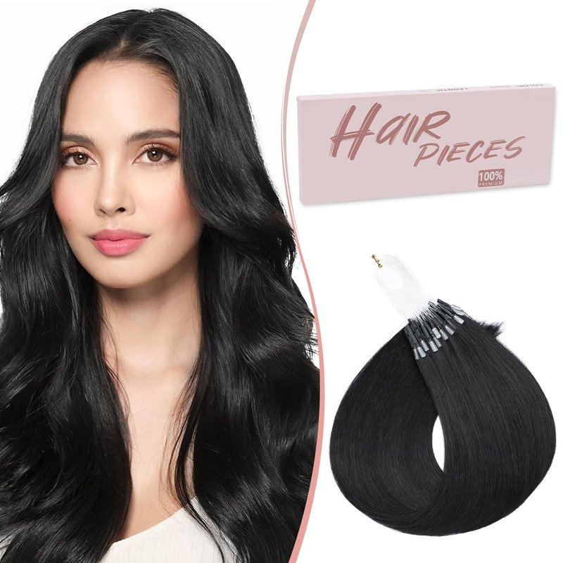 U Tip Hair Extensions - Human Hair Keratin Bonded for Silky Straight Highlights | 50 Strands, 50g, 14” Jet Black