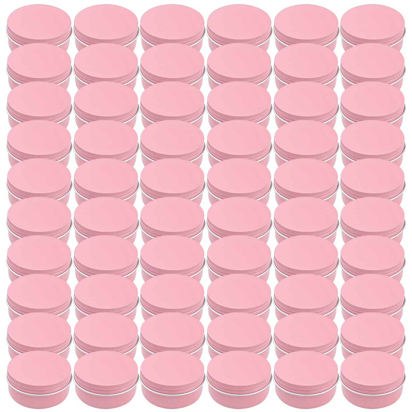 Foraineam 24 Pack 1.7 oz / 50ml Round Tins Aluminum Lip Balm Tin Cans, Pink Cosmetic Sample Containers with Screw Top Lids, Metal Empty Travel Storage Jars for Salve, Spice, Candies or Crafts