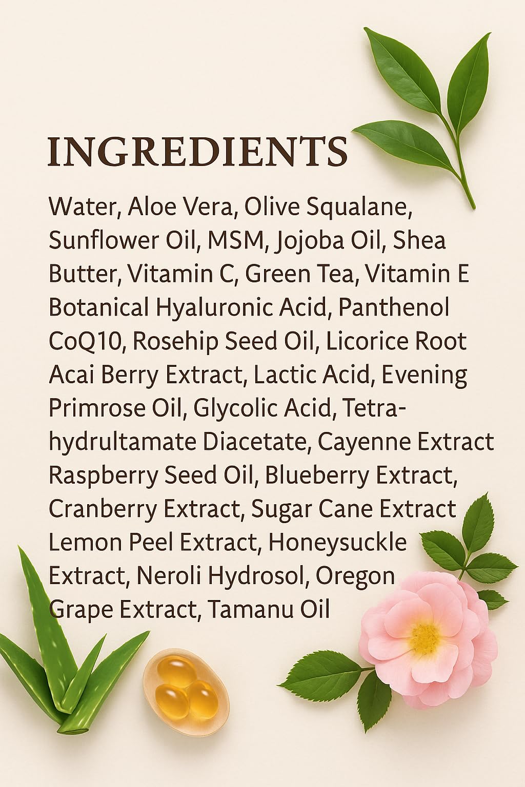 Hope Ridge Naturals Green Tea Renewal Eye Cream, Antioxidant Peptide Complex, 1 oz / 30 ml with Vitamin C, CoQ10, Botanical Hyaluronic Acid