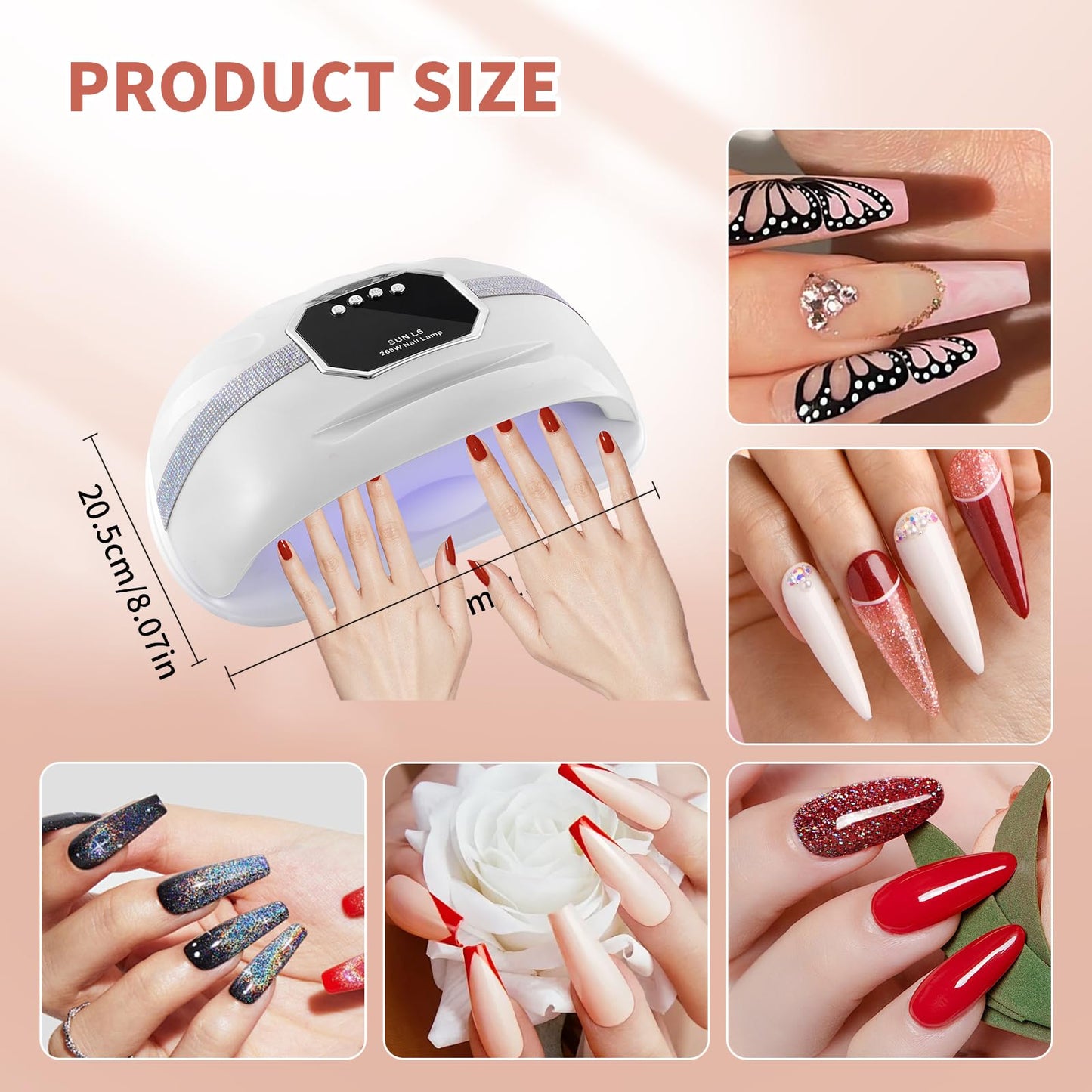 Riuotazi 268W UV LED Nail Lamp for Two Hand