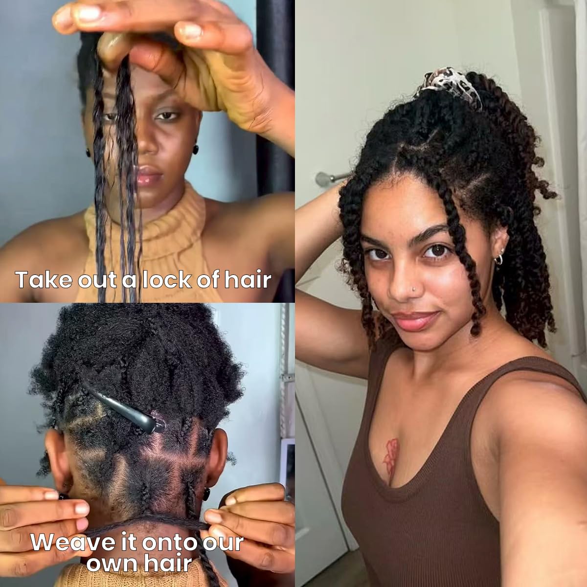 Afro Kinkys Bulk Human Hair for kinky curly Twist Human Braiding Hair For Micro Locs Extensions marley natural Black Color 12 inches 70g/pack