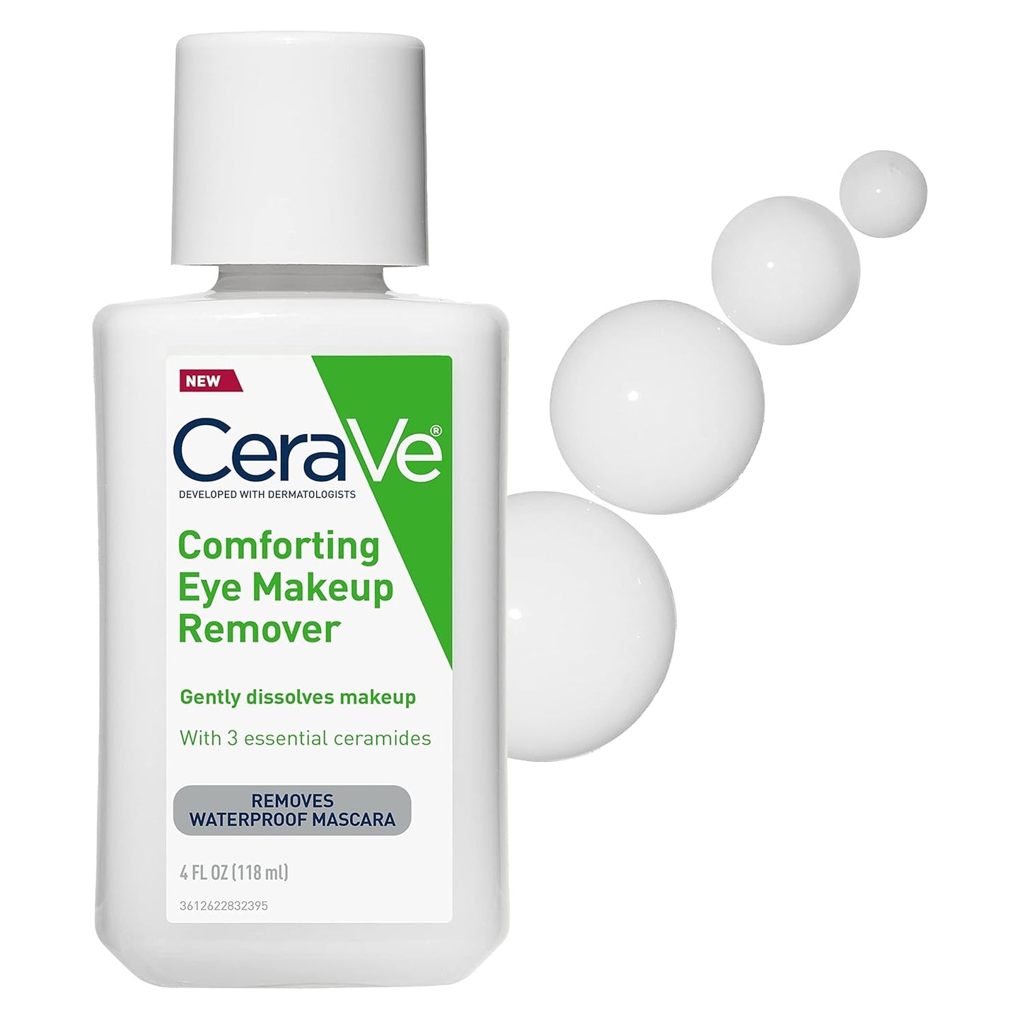 CeraVe Eye Makeup Remover - Hydrating Formula with Hyaluronic Acid & Ceramides | 4 Oz, Waterproof & Non-Comedogenic