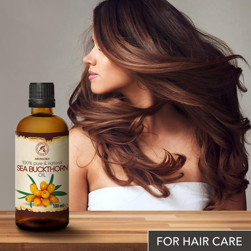 Sea Buckthorn Oil 3.4 Fl Oz | Pure Natural Carrier Oil for Hair, Face & Body Care