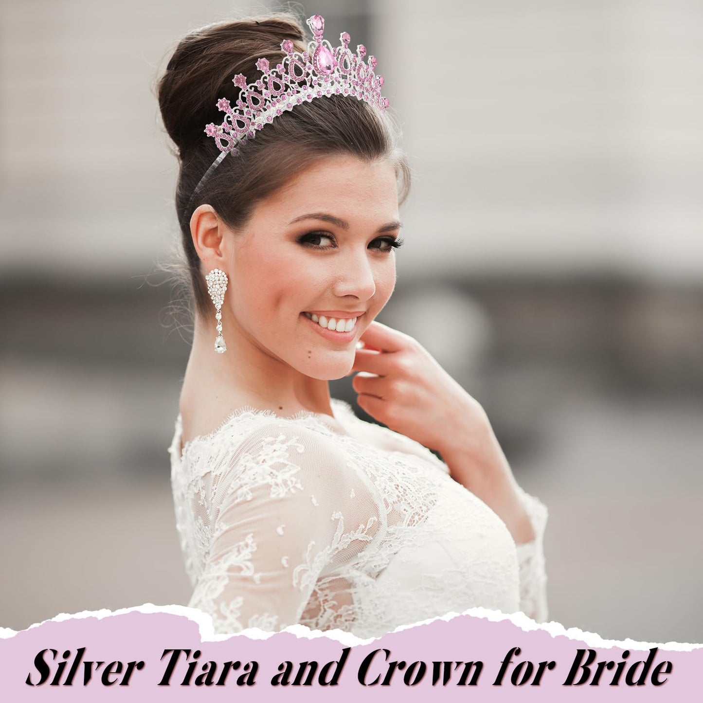 Loetere 12 Pcs Crystal Tiara and Princess Crown with Comb Crown Rhinestone Women Tiara Headpiece Queen Hair Accessories for Party Wedding Prom Halloween Cosplay Costume(Pink)