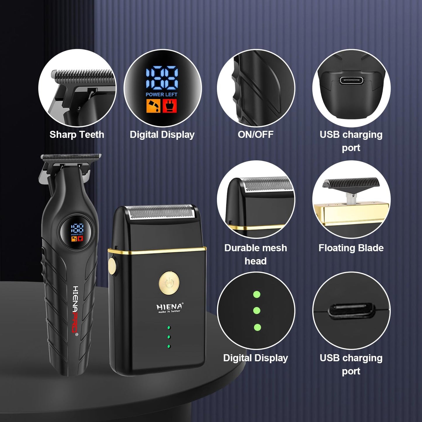 Professional Hair Clipper & Shaver Set - Cordless Trimmer for Men | Electric Beard Trimmer & Barber Kit