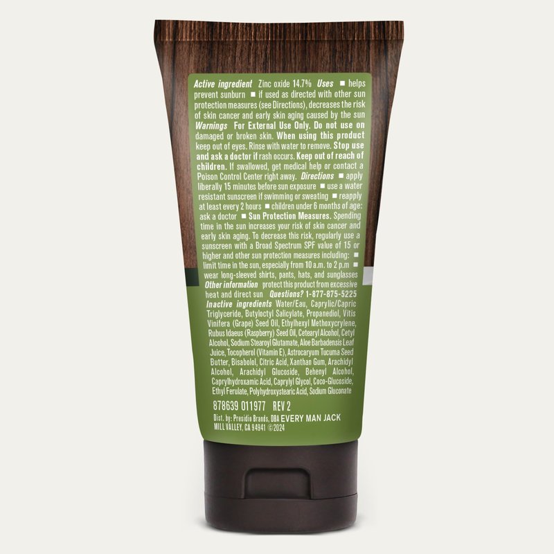 Every Man Jack Men's Mineral Face Lotion w/Broad Spectrum SPF 30 Sunscreen w/Zinc Oxide - Dermatologist Tested UVA/UVB Protection - Daily Moisturizer to Protect & Relieve Dry Skin - 2 Fl Oz (2 Pack)