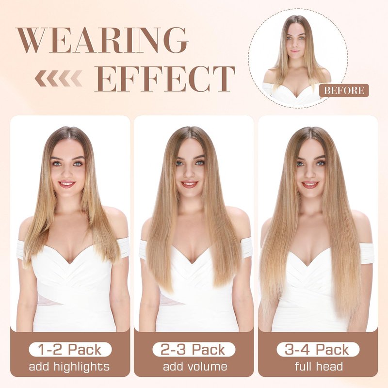 S-noilite Micro Link U Tip Hair Extensions Human Hair Golden Brown Highlight Bleach Blonde K Tips Hair Extensions Human Hair Keratin U Tip Hair Extensions Straight 16 Inch 50 Strands 50g