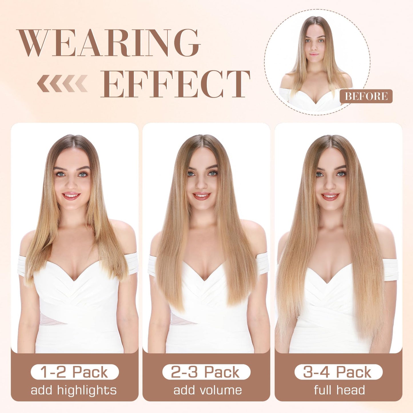 S-noilite Micro Link U Tip Hair Extensions Human Hair Golden Brown Highlight Bleach Blonde K Tips Hair Extensions Human Hair Keratin U Tip Hair Extensions Straight 16 Inch 50 Strands 50g