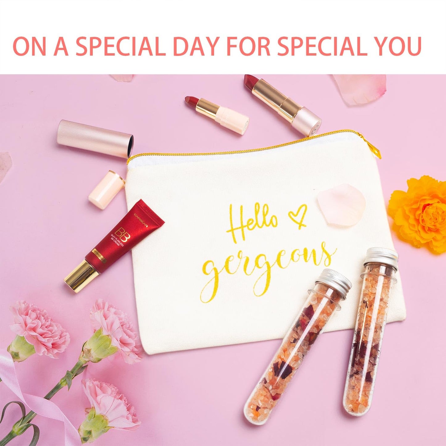 Birthday Gifts for Women-Best Relaxing Spa Gift Box Basket for Wife Mom Sister Girlfriend Daughter Best Friend Mother-Happy Birthday Gifts for Women -Unique Wine Tumbler Spa Bath Set (Rose Gold)